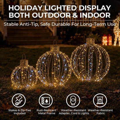 Starfree 6 bolas LED grandes de Navidad iluminadas de 19 pulgadas +...