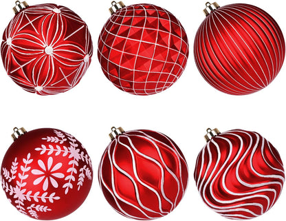 Lanpn 6 bolas de Navidad grandes de 6 pulgadas, decoraciones colgan...