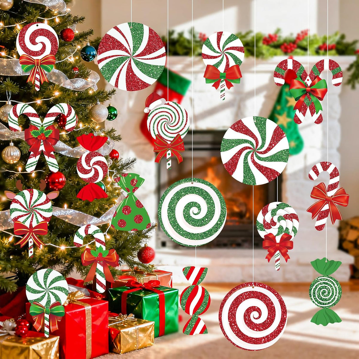 18 piezas de decoraciones de Navidad para exteriores, adornos de pa...