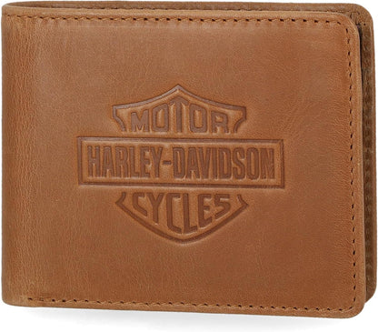 Harley-Davidson Billetera de cuero genuino con bloqueo Rfid para ho...