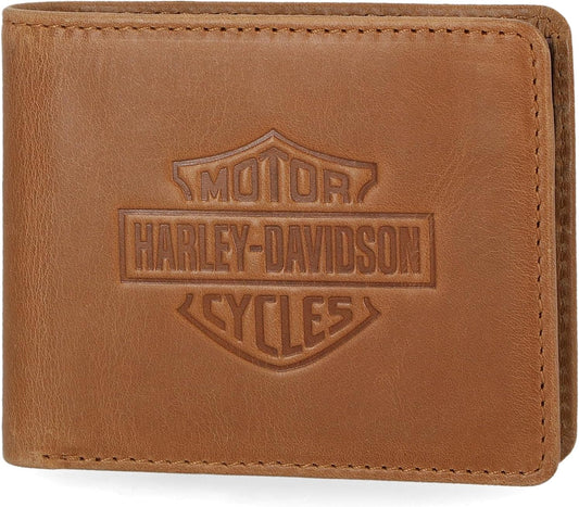 Harley-Davidson Billetera de cuero genuino con bloqueo Rfid para ho...