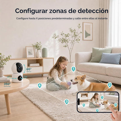 Firskids Cámara de seguridad interior, monitor de bebé de doble len...