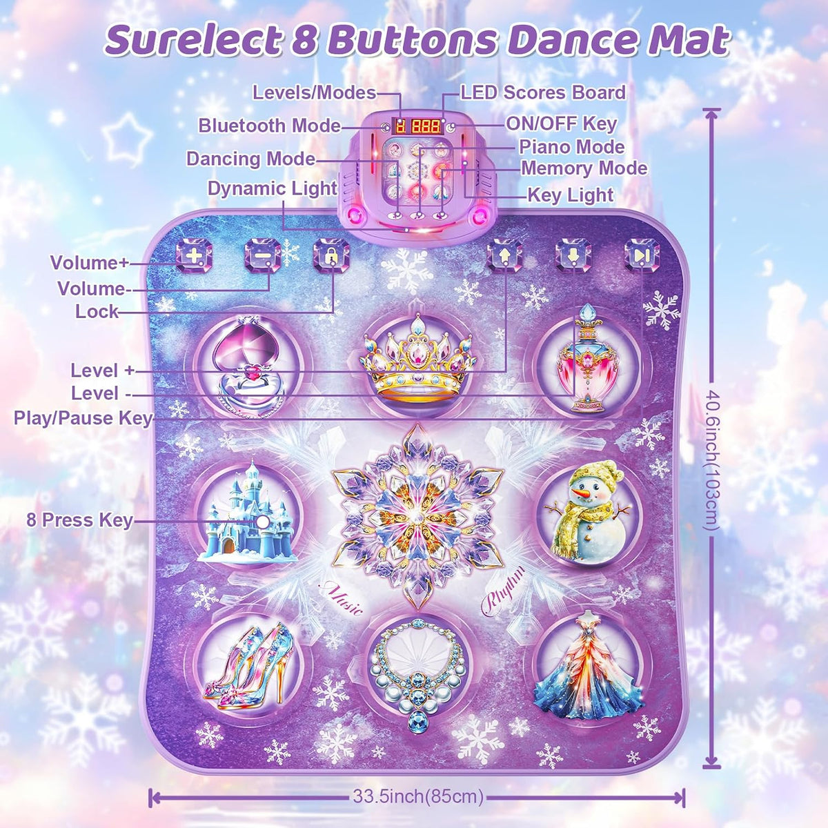 Alfombra de baile para niñas de 3 a 12 años, Frozen Toys Dance Pad...