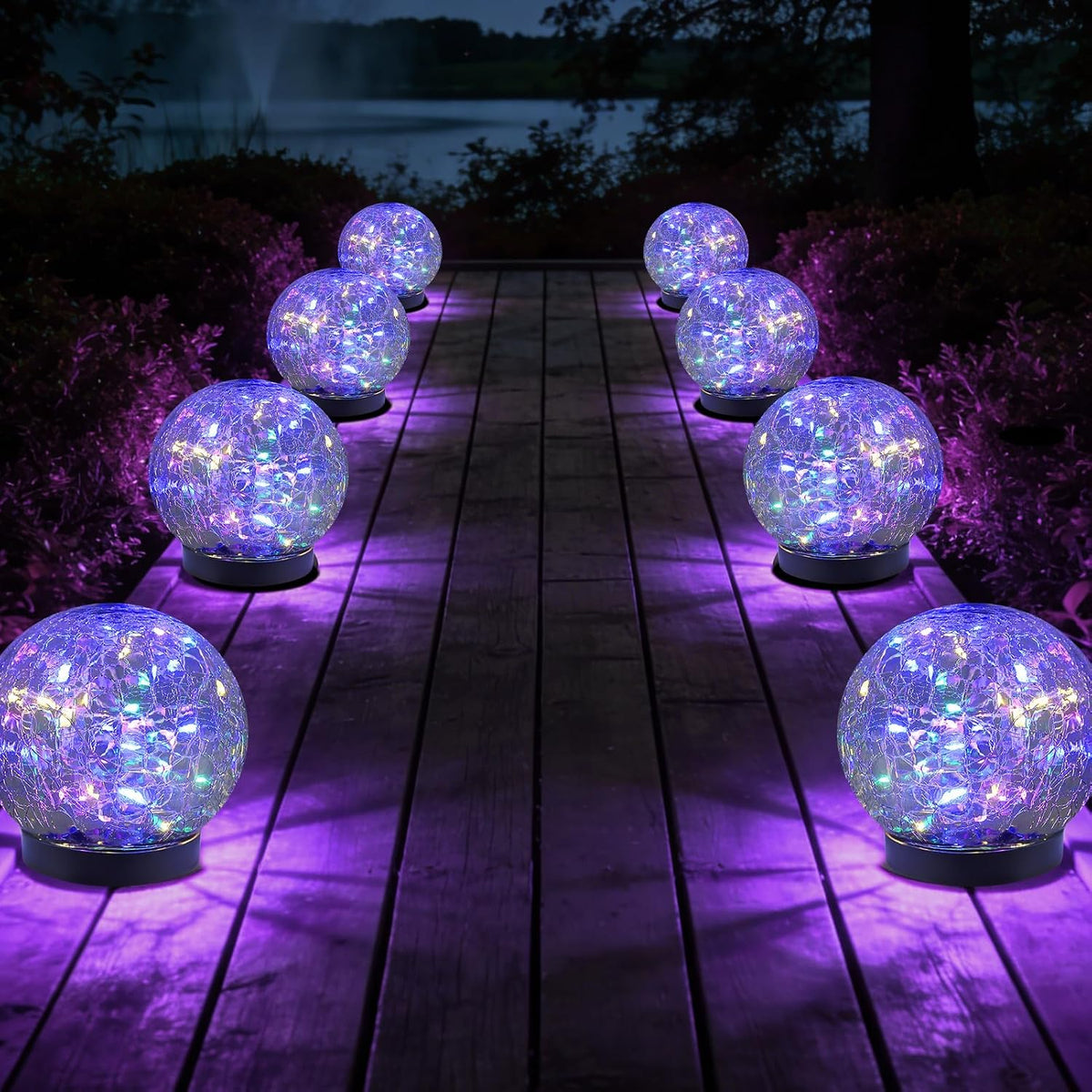 JKIMK Luces solares de globo para exteriores, impermeables, bolas s...