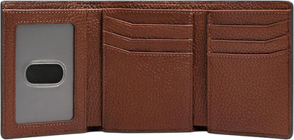 Fossil Huntington - Cartera de cuero triple para hombre, color marr...