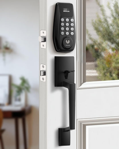 DESLOC Cerradura de puerta de entrada sin llave C100 con 2 manijas...
