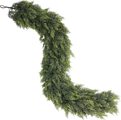 Guirnalda de cedro artificial de tacto realista de 5 pies para deco...