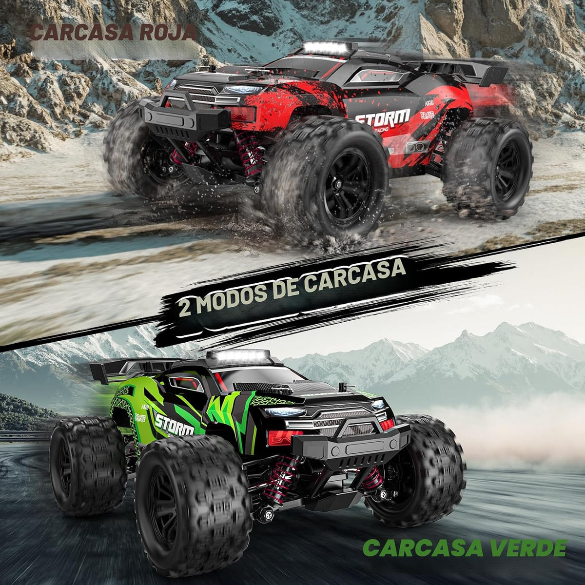 Lvcdzr 1:18 Coches RC, Automóvil de control remoto de 2.4GHz 4WD de...