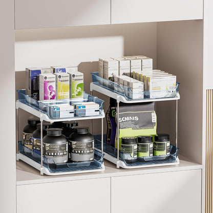 Delamu Organizadores y almacenamiento multiusos de 2 niveles para d...
