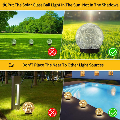 JKIMK Luces solares de globo para exteriores, impermeables, bolas s...