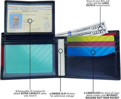 Tommy Hilfiger Cartera Passcase para hombre con ventana de identifi...