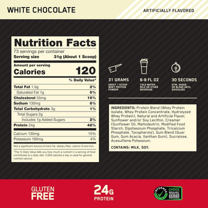 Optimum Nutrition Estándar dorado 100% Proteína de Suero de Leche e...