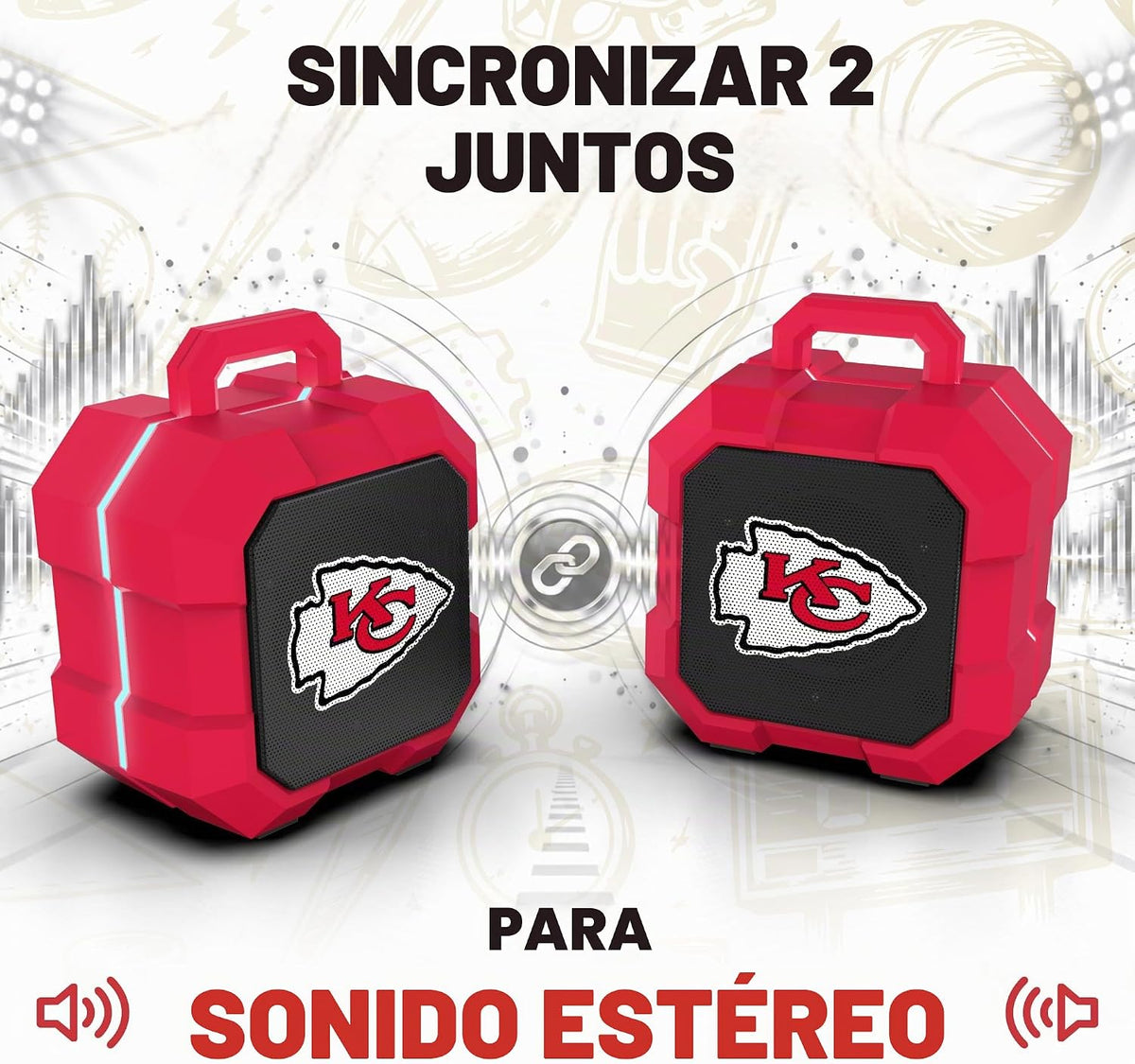 SOAR NFL Shockbox - Altavoz Bluetooth inalámbrico LED, resistente a...