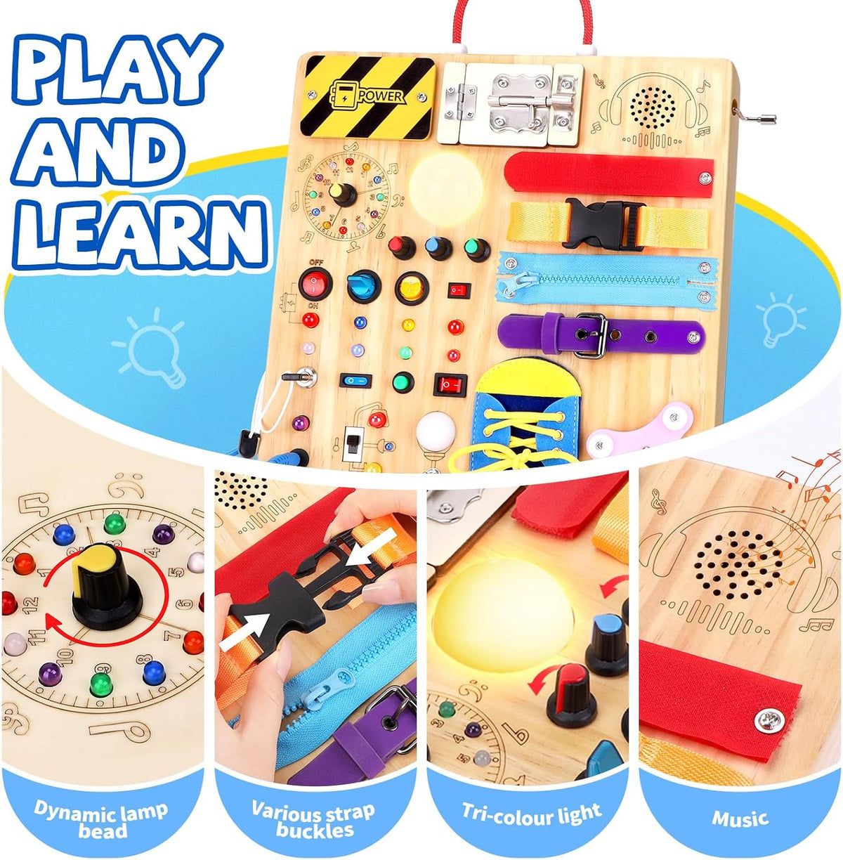 Grarain Tablero de actividades para niños pequeños - Juguete educat...
