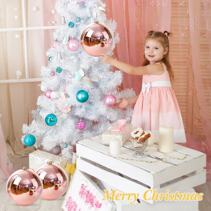 Zubebe - 4 bolas de adornos de Navidad grandes de 8 pulgadas de oro...