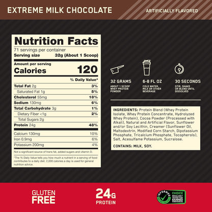 Optimum Nutrition Gold Standard 100% proteína de suero en polvo, ch...