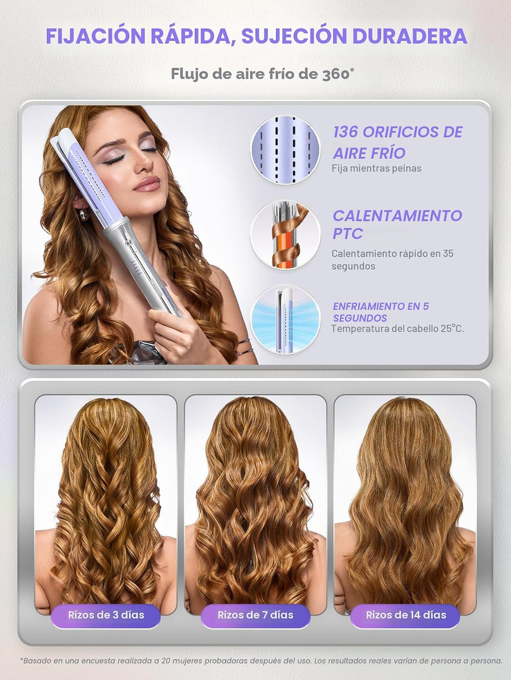 SHEGLAM One Touch Airflow Styler Pro Rotación automática 3.0 Tecnol...