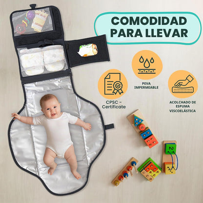 Pillani Cambiador Portátil - Alfombrilla Cambiadora de Pañales de V...