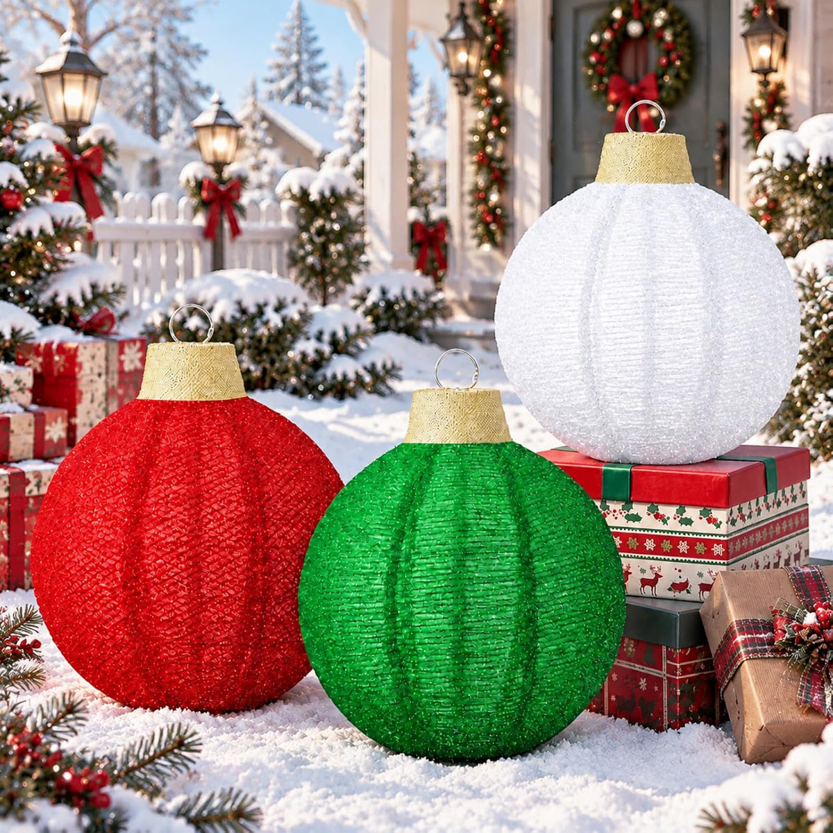 3 bolas de Navidad grandes de 12 pulgadas, adornos emergentes, purp...