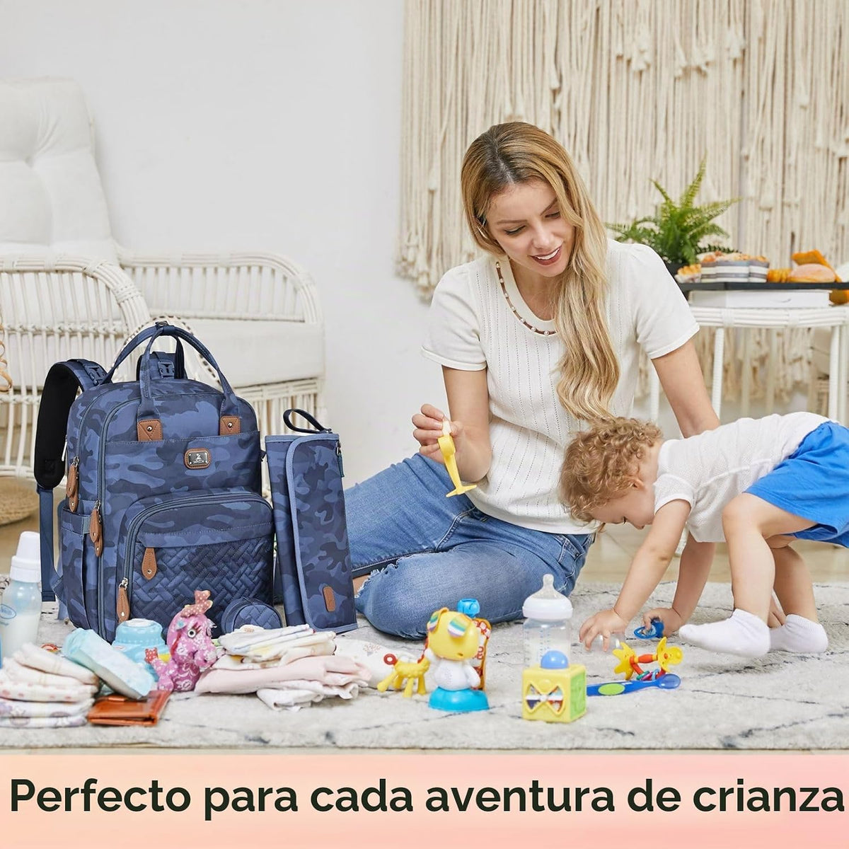 Mochila para pañales Dikaslon con cambiador portátil, artículos ese...