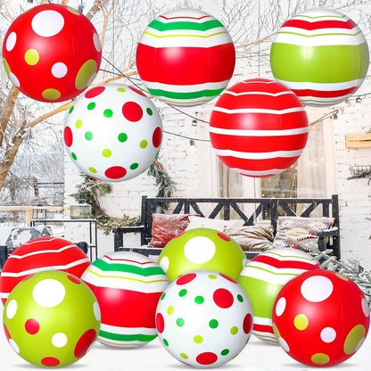 Jetec - 12 bolas inflables gigantes de Navidad de 24 pulgadas para...
