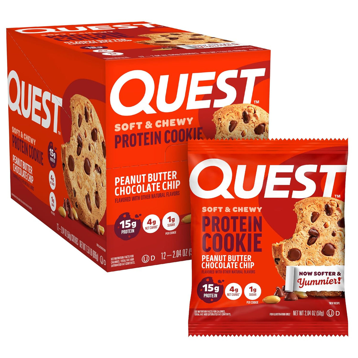 Quest Nutrition - Galletas de mantequilla de maní con chispas de ch...