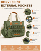 FHELAD Bolsa de pañales para mujer, juego de bolsa de pañales para...