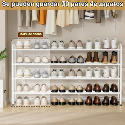 KEETDY Zapatero largo de 4 niveles para el suelo del armario, ampli...