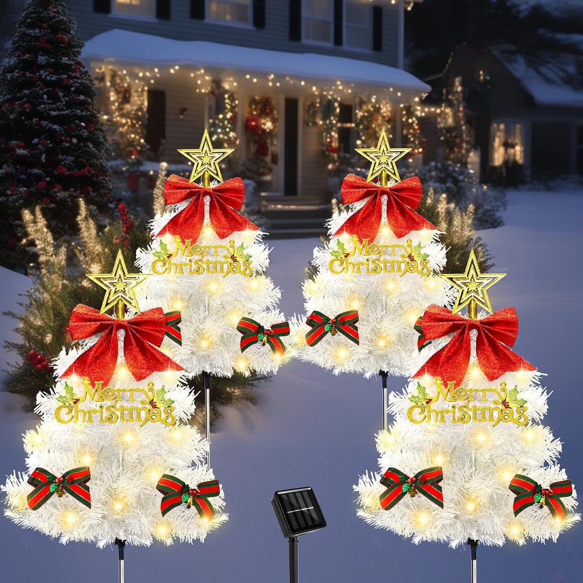 TAILERRI Luces solares de camino para árbol de Navidad, decoración...