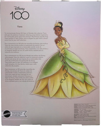 Mattel Juguetes de princesa Disney, muñeca Tiana coleccionista que...
