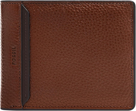 Fossil Huntington - Cartera de piel para hombre, con tapa y tapa pa...