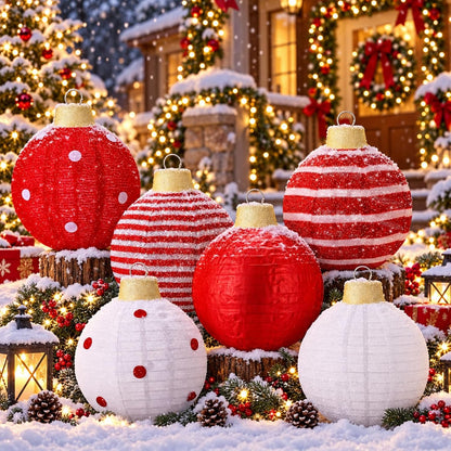 6 bolas de Navidad grandes de 12 pulgadas, adorno emergente, mezcla...