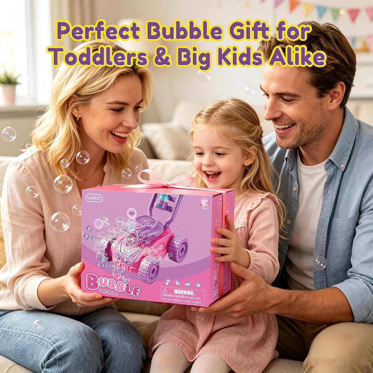Juguetes para niños pequeños de la cortadora de césped de burbujas...