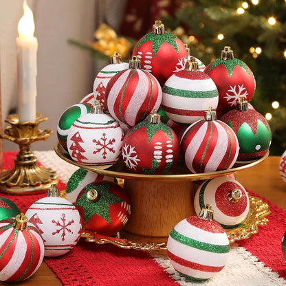 SHareconn 30 bolas de árbol de Navidad de 2.36 pulgadas, adornos ro...