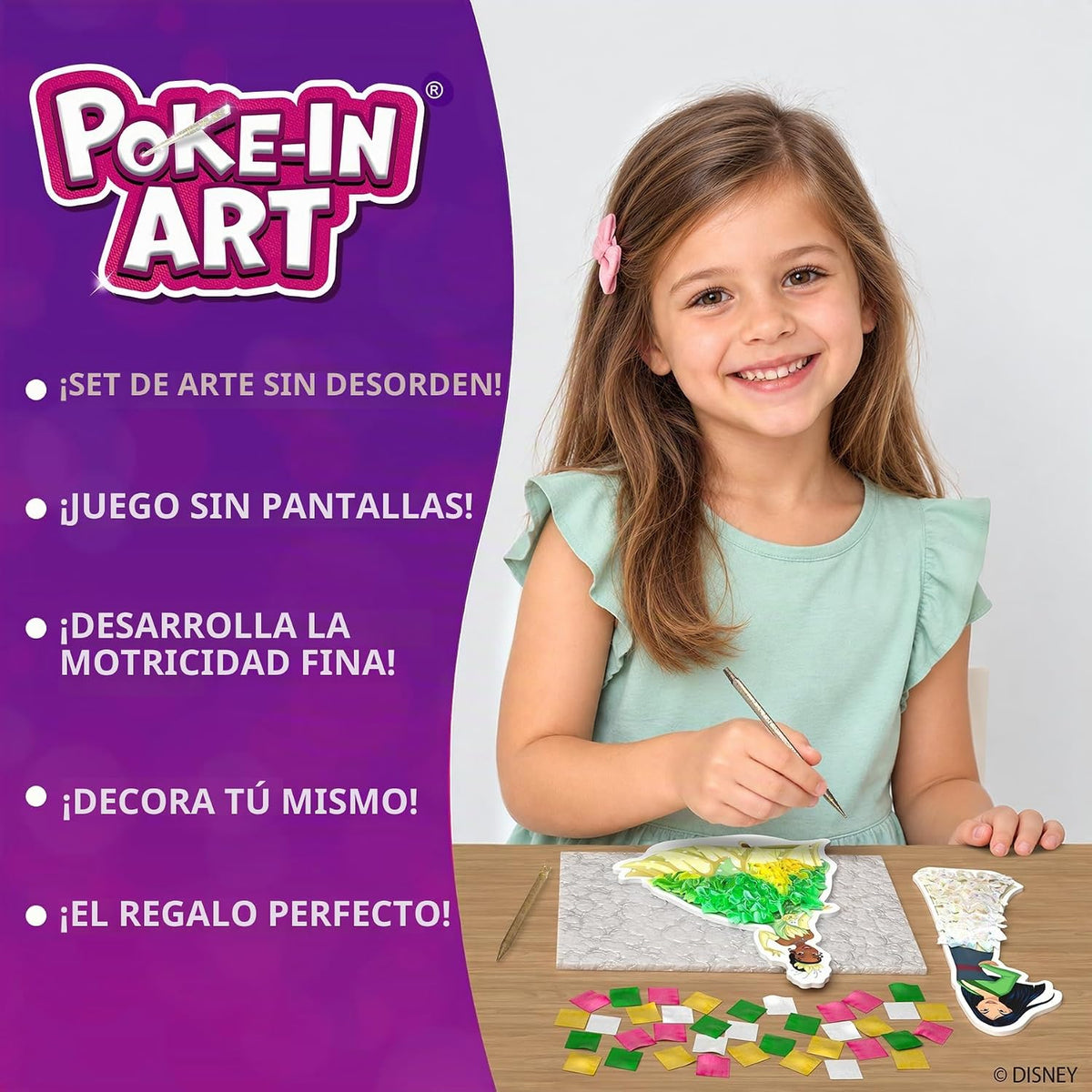 Skillmatics Poke-in Art - Princesas Disney, kit de manualidades de...