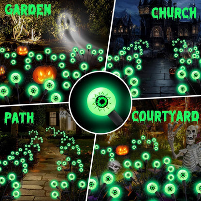 ASMAD Decoraciones de Halloween para exteriores, luces solares ater...