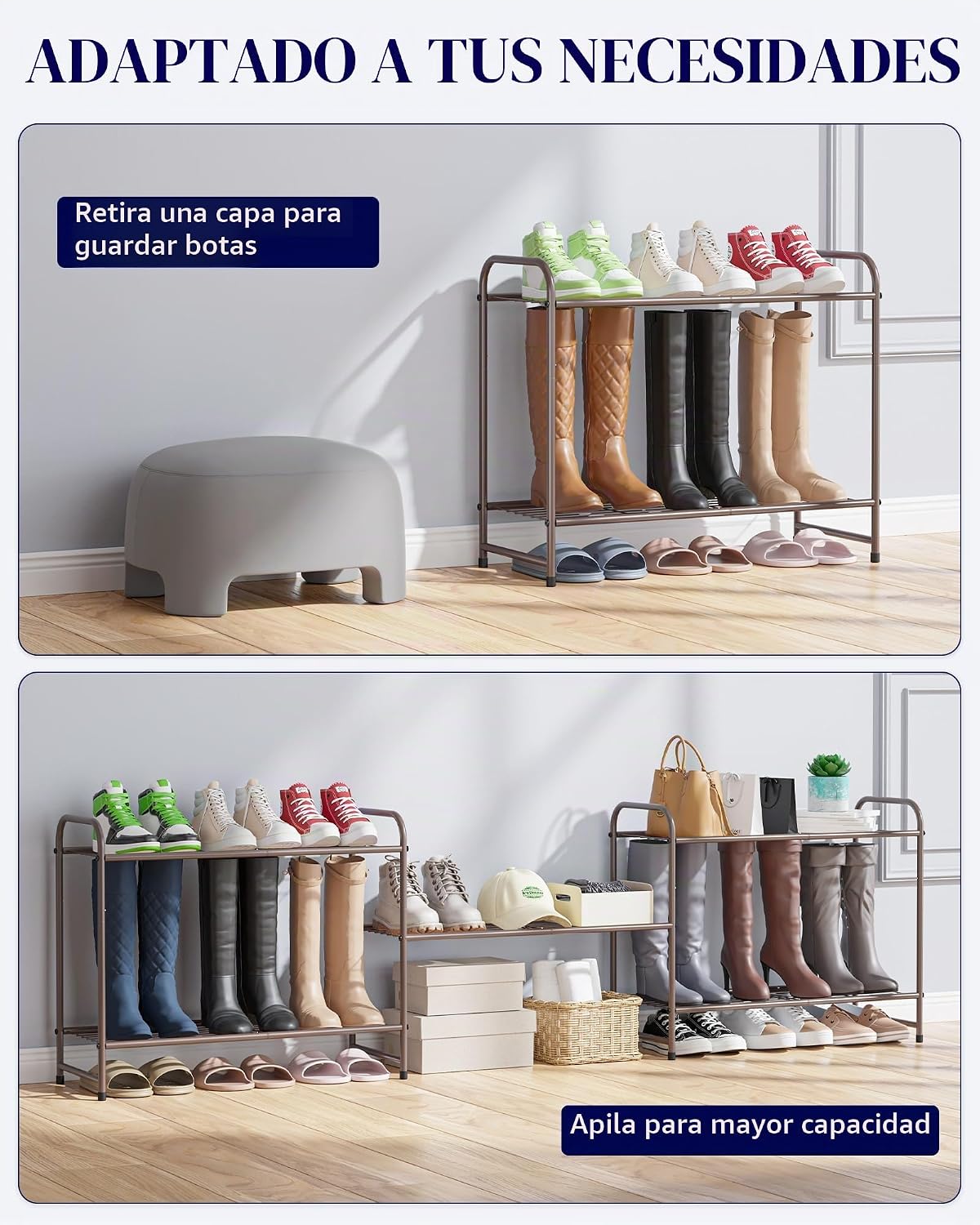 Kitsure Zapatero – Organizador de zapatos de acero inoxidable, estante