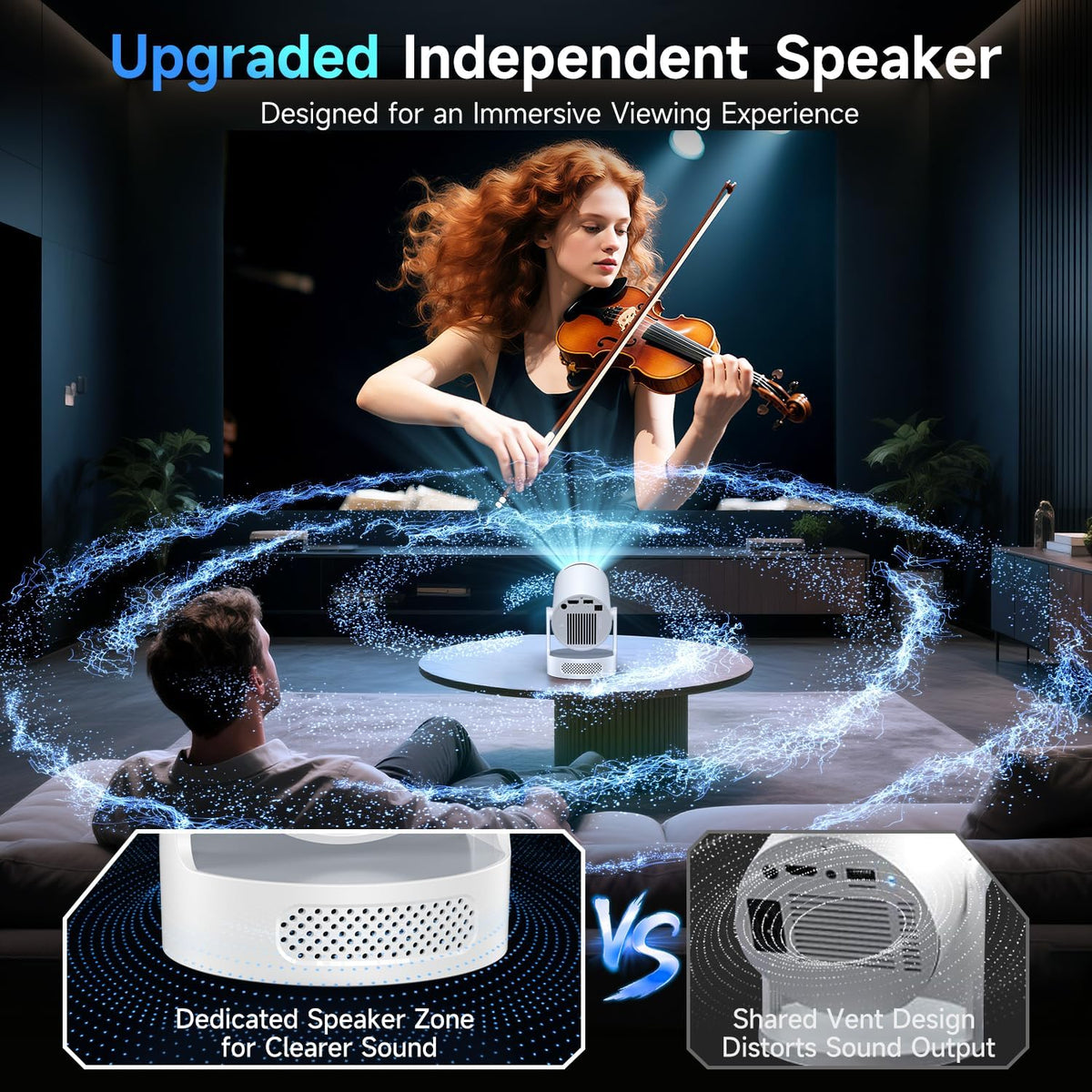 Philoent Mini proyector con WiFi 6 y BT 5.4, aplicaciones integrada...