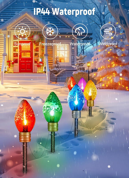 Brightown Jumbo C9 - Luces de sendero de Navidad para exteriores, 8...