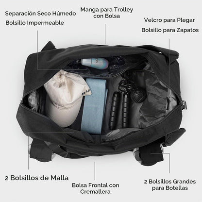 Bolsa de gimnasio Kookoomia con compartimento para zapatos y bolsil...