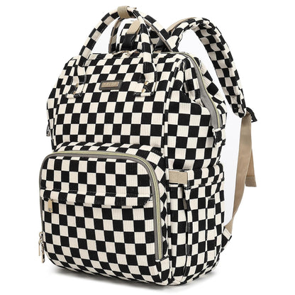 GAIVP mochila de pañales para bebe, negro, rojo (Checkered Black),...