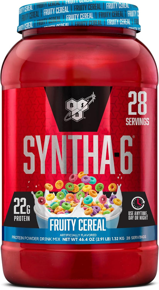 BSN SYNTHA-6 Proteína en polvo premium, cereales afrutados, 28 porc...