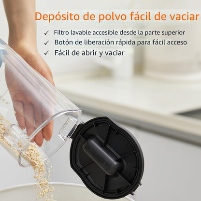 Amazon Basics Aspiradora vertical sin bolsa para alfombras y suelos...