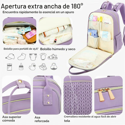 AIJIEKE Mochila para pañales, Mochila para pañales multifuncional g...
