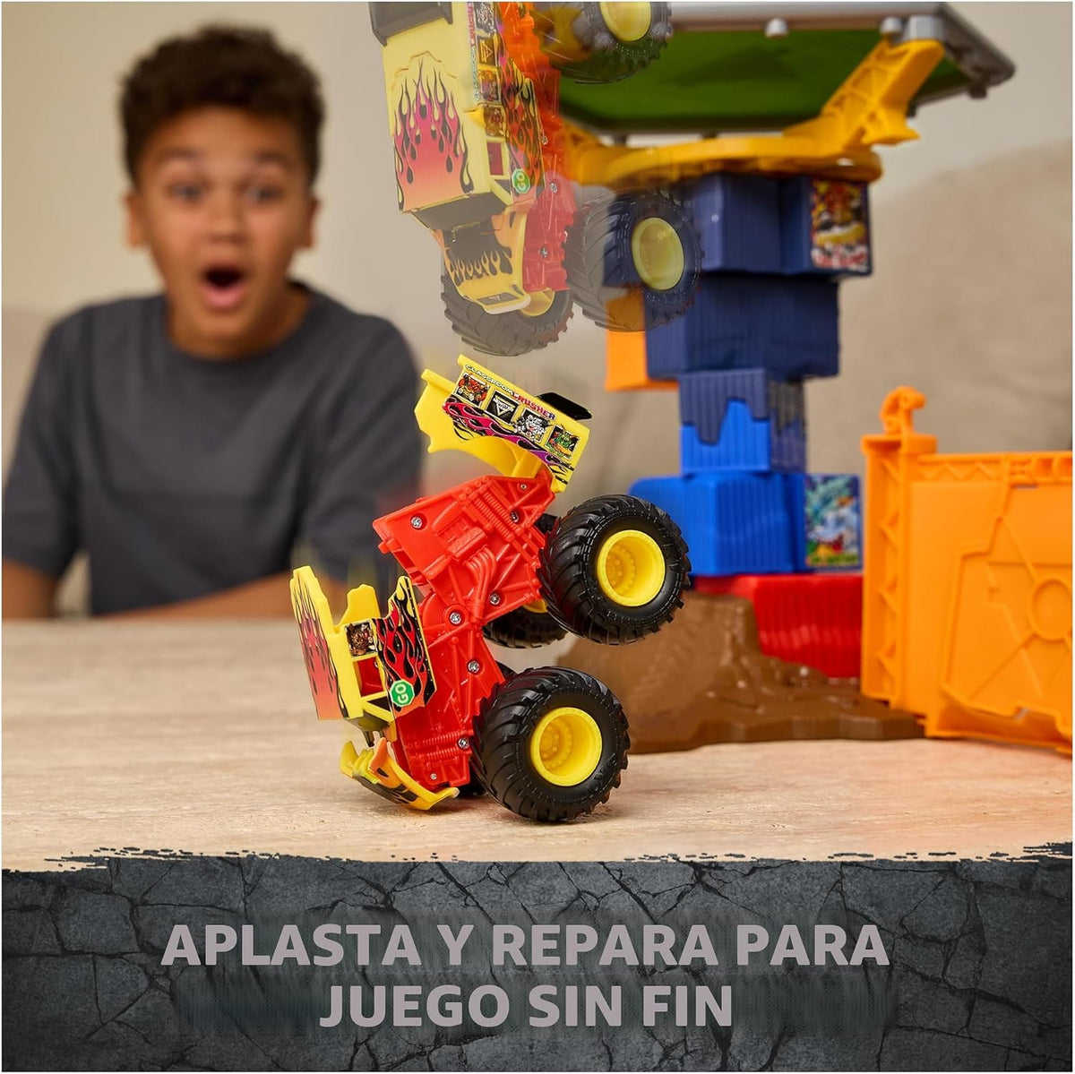 Juego de Monster Jam Smash & Bash Crash Course Monster Truck | Excl...