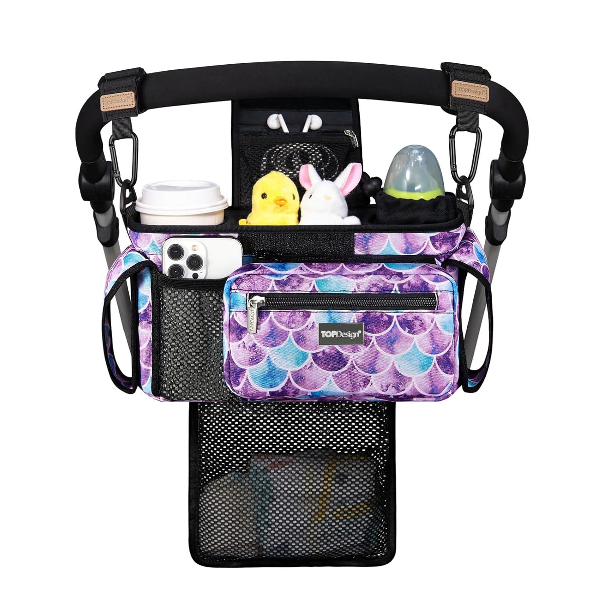 TOPDesign Organizador universal para cochecito de bebé, carrito de...