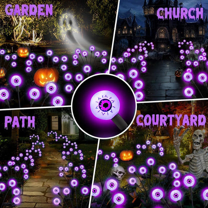 ASMAD Decoraciones de Halloween para exteriores, luz solar aterrado...