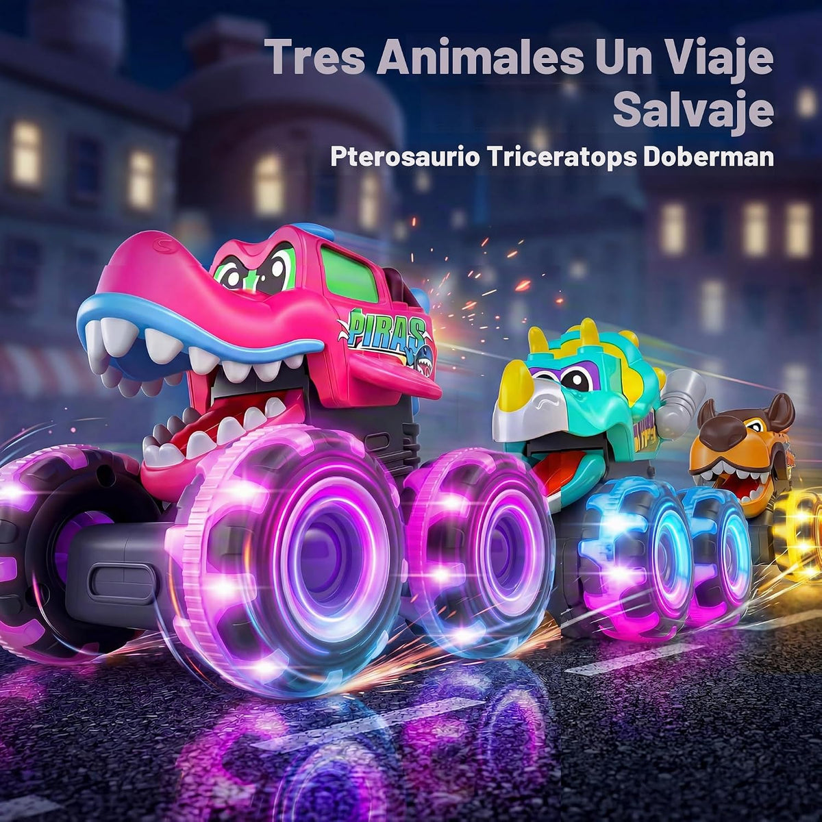 JOYIN Paquete de 3 juguetes Monster Truck para niños, camiones Mons...
