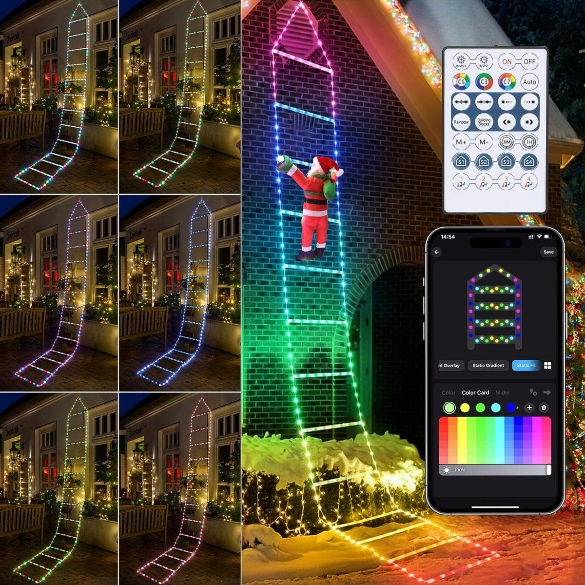 Toodour Luces decorativas de Navidad, luces decorativas inteligente...