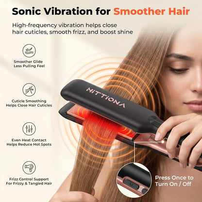 Plancha de pelo de cerámica de 1.75" de ancho para mujeres, pla...